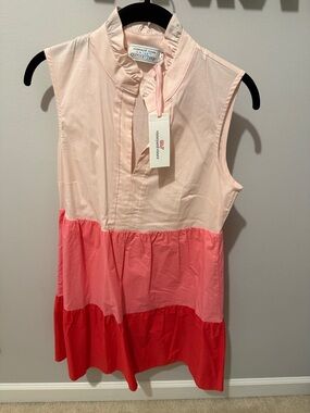 Vineyard Vines Tiered Dress in Pale Pink, Coral, Bright Pink